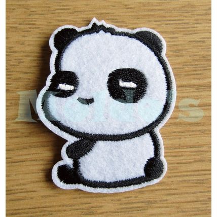 Panda Cute Iron Patch Sew Applique Badge Embroidered Bear Animal Black White 58