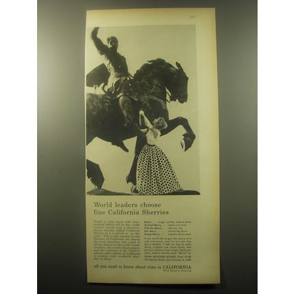 1959 Wine Advisory Board Ad - World leaders choose fine California Sherries