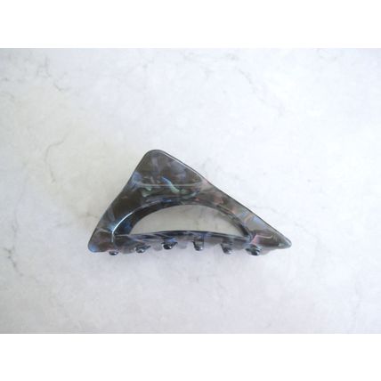 Triangle abalone sea shell effect iridescent hair claw clamp clip
