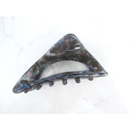 Triangle abalone sea shell effect iridescent hair claw clamp clip