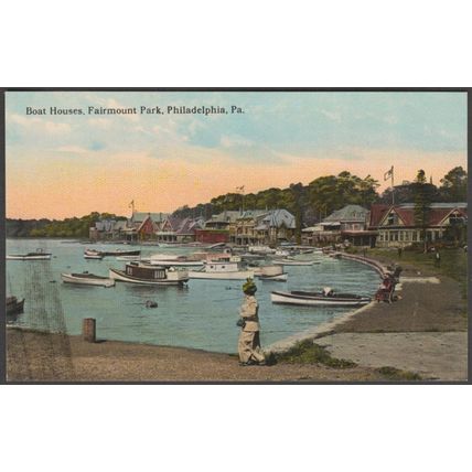 Boat Houses, Fairmount Park, Philadelphia, Pennsylvania, c.1908 - PCD Postcard