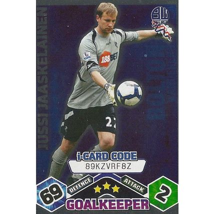 Match Attax 2009/10 Collection: I-Card, Bolton Wanderers - Jääskeläinen