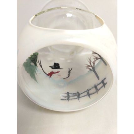 Snowman Glass Candle Holder Holiday Magic & Winter Pine Yankee Candle Tarts