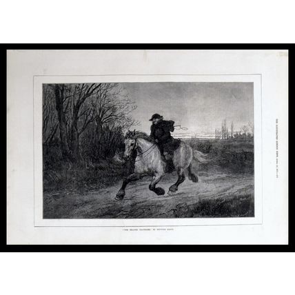 BELATED TRAVELLER 1871 Heywood Hardy - William Hollidge VICTORIAN ENGRAVING