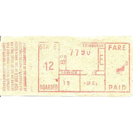 T.I.M. Ticket - Edinburgh Corporation Transport