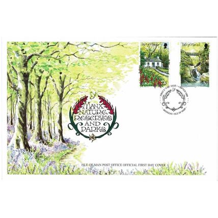 ISLE OF MAN 1999 EUROPA PARKS & GARDENS SET OF 2 OFFICIAL FIRST DAY COVER