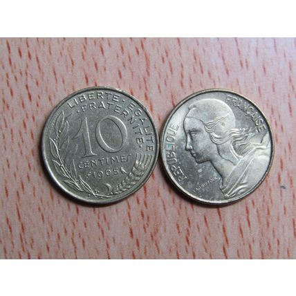 France Republic 1965 10 Centimes Coin