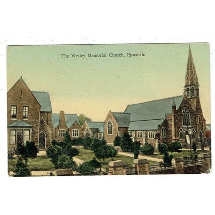 Lincolnshire postcard The Wesley Memorial Church Epworth