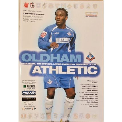 OLDHAM ATHLETIC v AFC BOURNEMOUTH LEAGUE ONE 2008