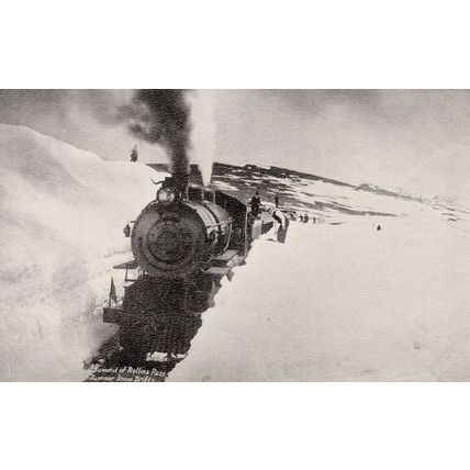 Summit Of Rollins Pass Steam Train Railroad USA Old Postcard