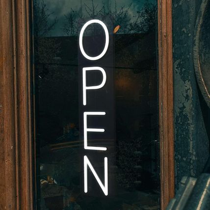 Hineon Vertical Neon Open Sign, 26Inx5In Vertical LED Open Sign for Business, Ba