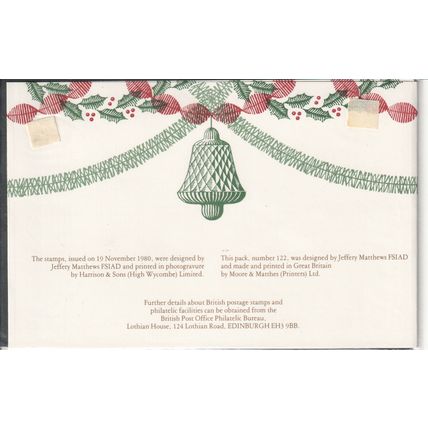 GB stamps 1980 Presentation Pack - SG 1138-1142 - Christmas decorations