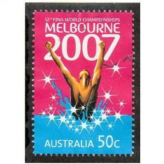 AUS 2007 50c 'MELBOURNE FINA CHAMPIONSHIPS' FINE USED (EBID14998)