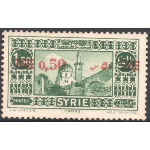 Syria 1938 - 0p.50 on 1.50 green - Damascus - used