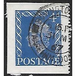 Mi K 23 (cut-out): 4d. blue Definitive Stamp: Queen Elizabeth II.
