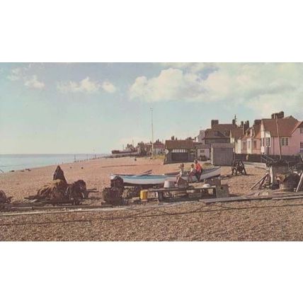Aldeburgh Beach Girl Taking Photo Camera Suffolk Postcard