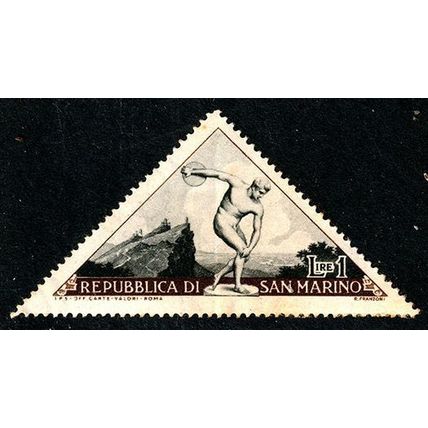 San Marino 1953 Discus 1L Used Stamp Sport.
