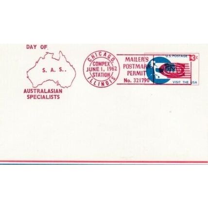 United States 1962 Compex Australasian Specialista Maxicard Compex cancel VGC