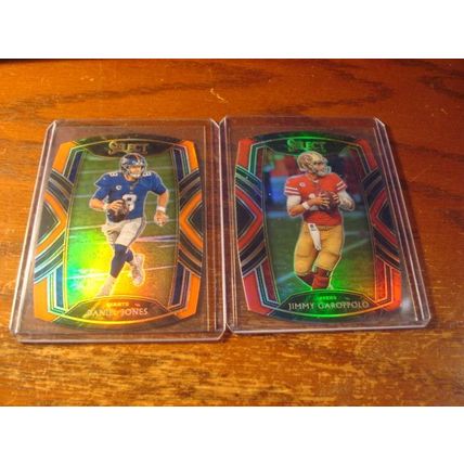 2020 Panini Select, 7-Die Cut Prizms, Yellow/Purple, AKERS/GAROPPOLO ++