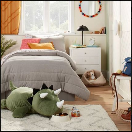 Twin Channel Jersey Kids' Comforter Set, Gray - Pillowfort