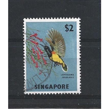 Singapore.SG76 $2 Yellow-bellied Sunbird.Fine Used.Jun25
