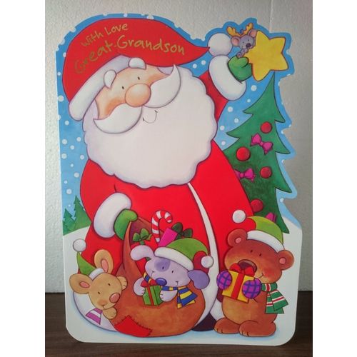 50% OFF Large Christmas Cards - With Love Great Grandson - ** CLEARANCE SALE **