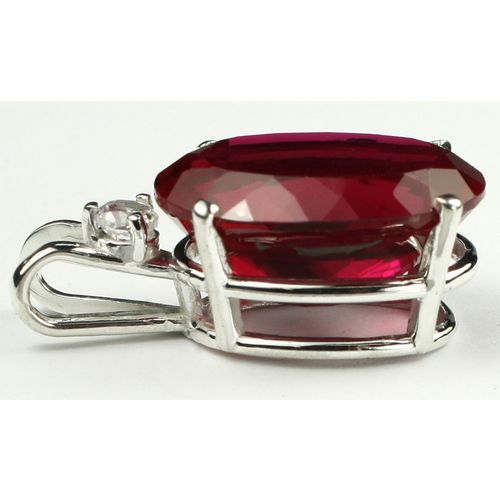 Created Ruby, 925 Sterling Silver Pendant, SP085