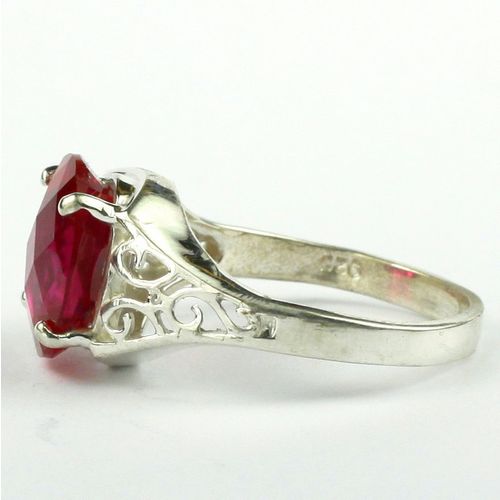 Created Ruby, 925 Sterling Silver Ring, SR057