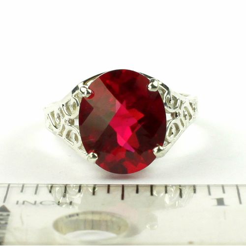 Created Ruby, 925 Sterling Silver Ring, SR057