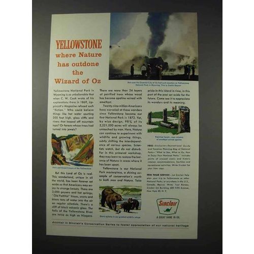 1963 Sinclair Oil Ad - Yellowstone