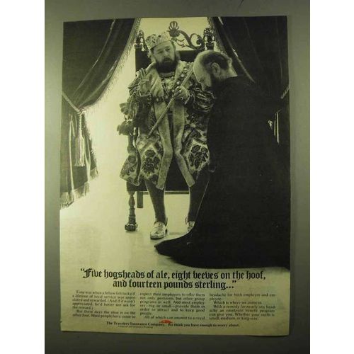 1970 Travelers Insurance Ad - Five Hogsheads of Ale