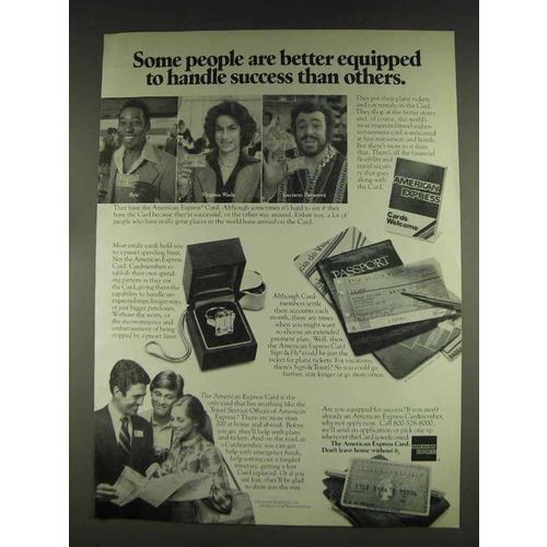 1978 American Express Ad - Pele, Luciano Pavarotti