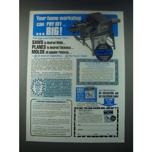 1978 Belsaw Planer/Molder/Saw Ad - Your Home Workshop Can Pay Off Big