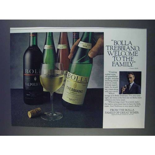 1980 Bolla Trebbiano Wine Ad - Welcome to Family