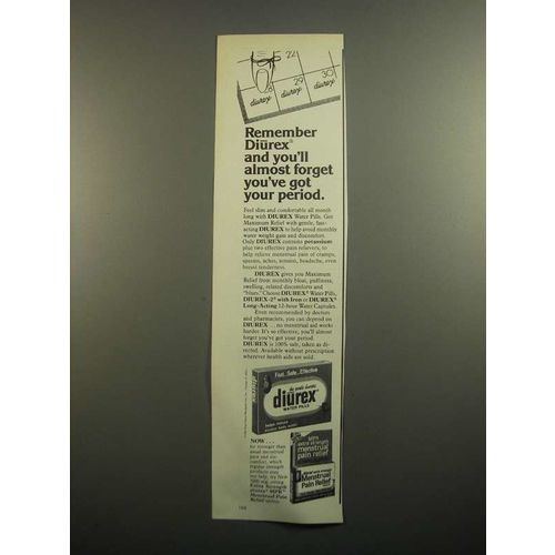 1984 Diurex Water Pills Ad - You'll Almost Forget
