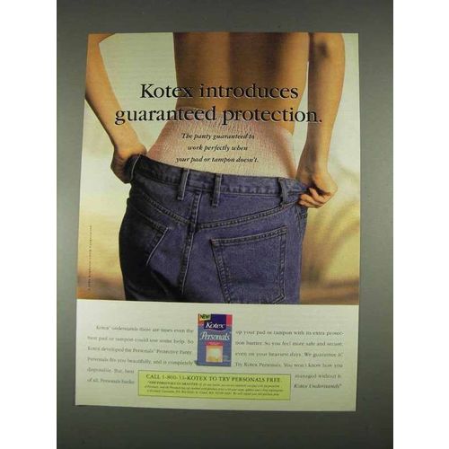 1996 Kotex Personals Protective Panties Ad - Protection