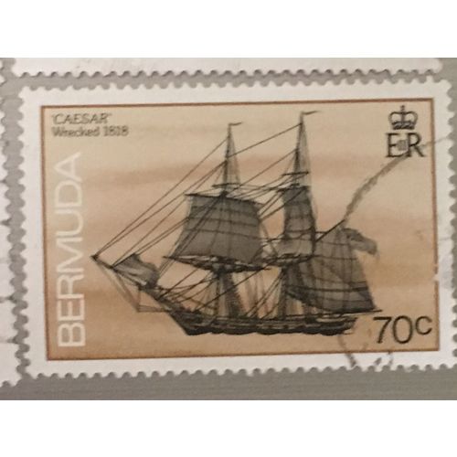 Bermuda 1988 Shipwrecks 70c Caesar 1818 Used SG 517cA Sc 546 postage stamp brig
