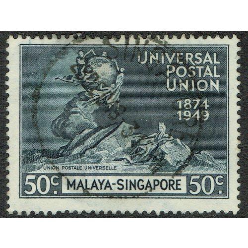 Singapore 1949 75th Anniversary of UPU 50c Blue Black SG36 FU