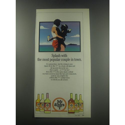 1985 Mr & Mrs T Cocktail Mixes Ad - Splash with the most popular couple in town