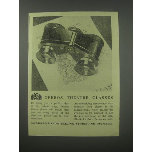 1954 Ross Operos Theatre Glasses Advertisement