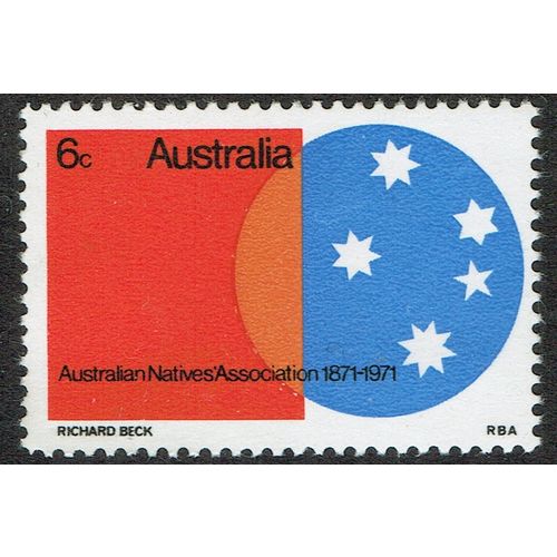 Australia 1971 Centenary of Natives Association 6c Black Red and Blue SG486 UM