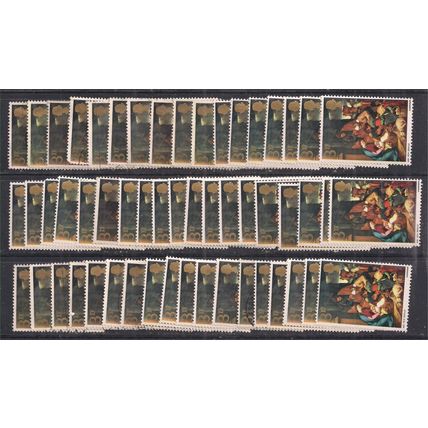 GB 1967 QE2 3d x 50 Christmas Paintings SG 756 used ( K947 )