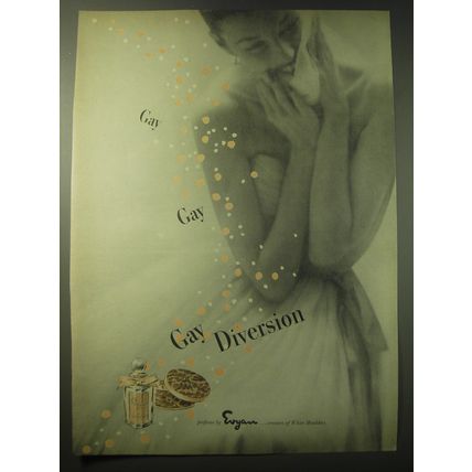 1948 Evyan Gay Diversion Perfume Ad - Gay Gay Gay Diversion
