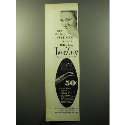 1950 Millers Forge Tweez-eez Tweezer Ad - New the only full view tweezer