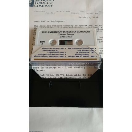 The American Tobacco Company 1992 Greatest Hits Cassette with Company letter