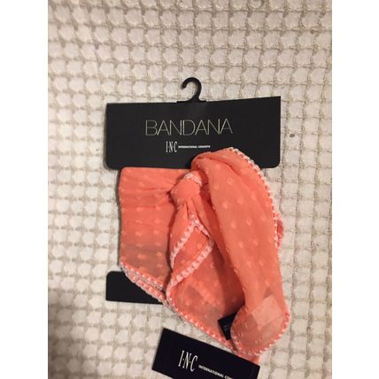 INC International Concepts Swiss Dot Bandana Scarf Coral