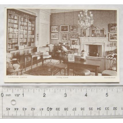 vintage postcard Lauriston Castle, Edinburgh - Sitting Room