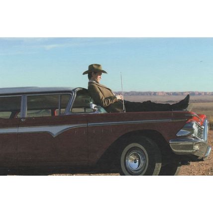 Matt Smith Dr Who on Classic Red Desert Car Advertising Postcard