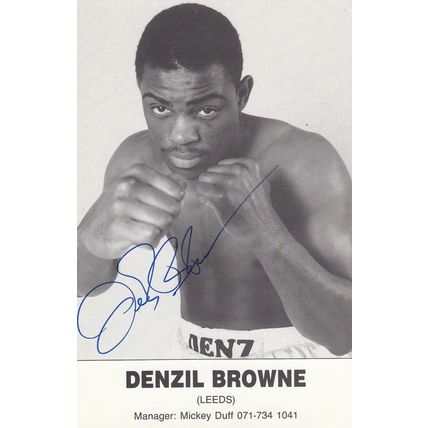 Denzil Browne Leeds Boxer Mickey Duff Manager Hand Signed Photo Publicity Photo