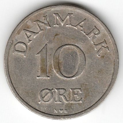 Denmark : 10 Ore 1955